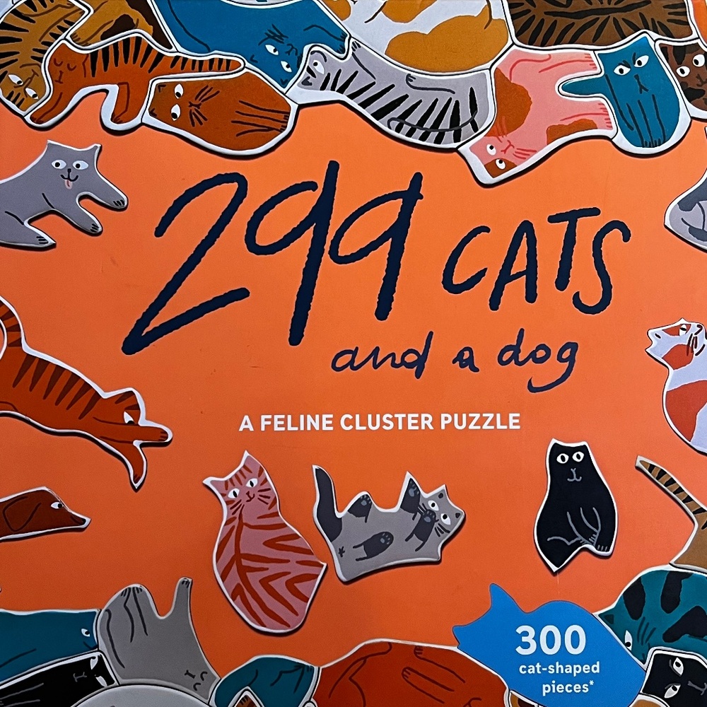 EUC [Feline Cluster Puzzle] 300 Piece Cat & Dog Jigsaw Puzzle + Pet Lover Poster
